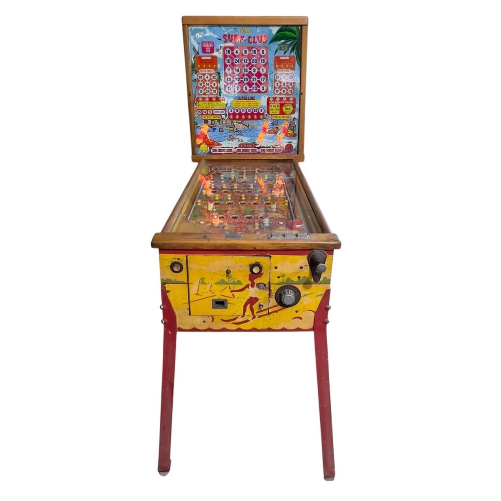 Bally Surf Club Pinball Machine 1960s Vintage Bingo Arcade Lights On, No Play GA